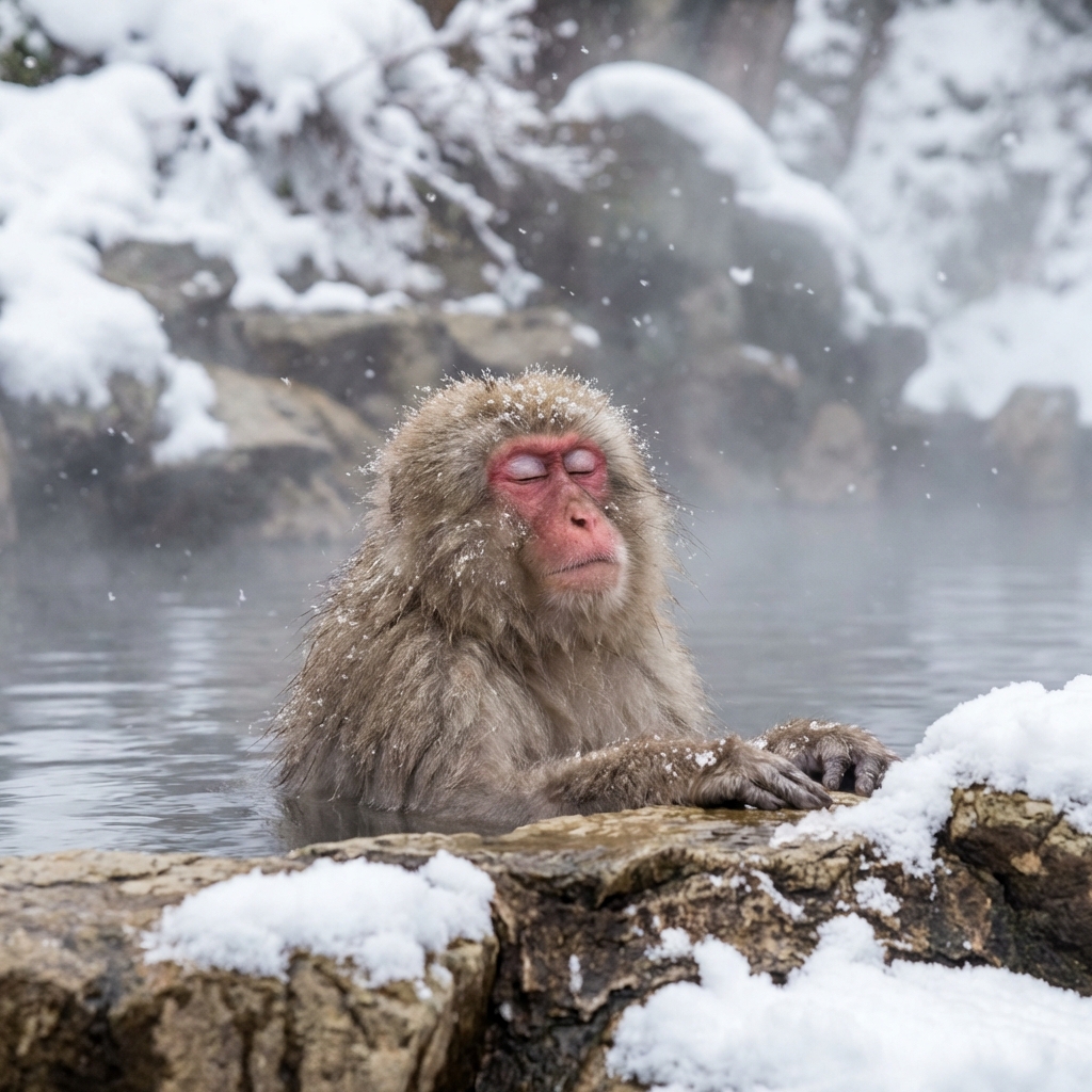 Snow Monkeys in Onsen